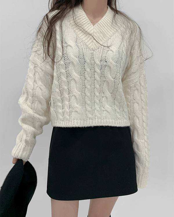 알파카 모노 케이블 니트 (knit)