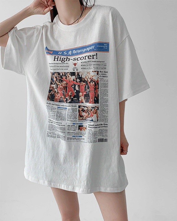 [남여공용] 페이퍼 오버핏 티셔츠 (t)