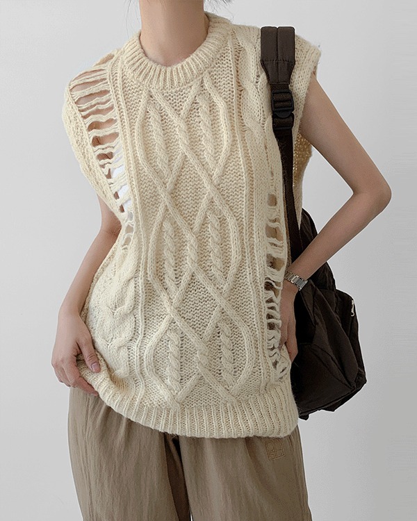 모크 니트 베스트 (knit)