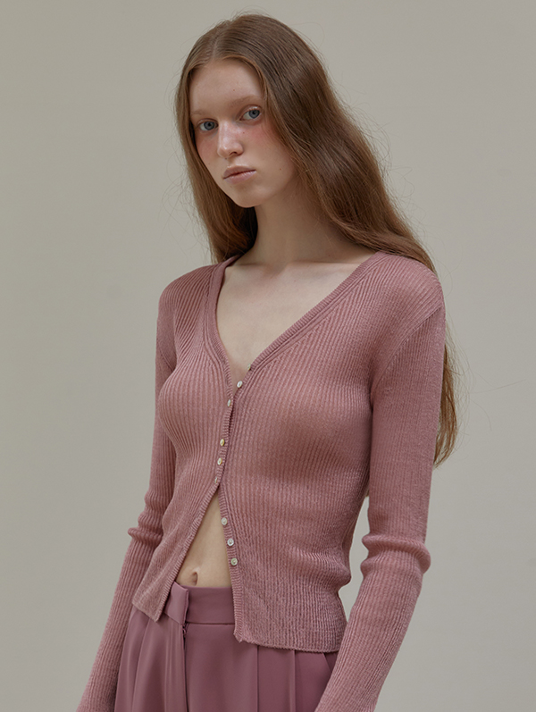 [2nd 10%] LINEN LIMITED CARDIGAN (DUSTY PINK)